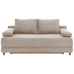 SCHLAFSOFA  mit Liegefunktion, Schlafen auf Sitzhöhe, Rücken echt Cord Taupe  - Taupe/Schwarz, KONVENTIONELL, Holz/Textil (196/96/103cm) - Carryhome