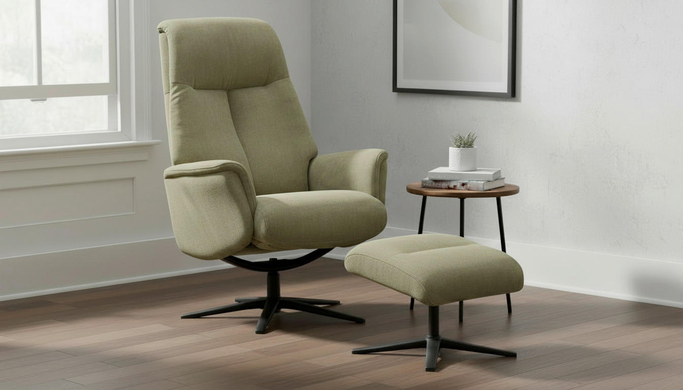 RELAXSESSELSET RELAVO Webstoff Hocker    - Schwarz/Grün, Design, Textil/Metall (72/109/86/111/81cm) - Livetastic