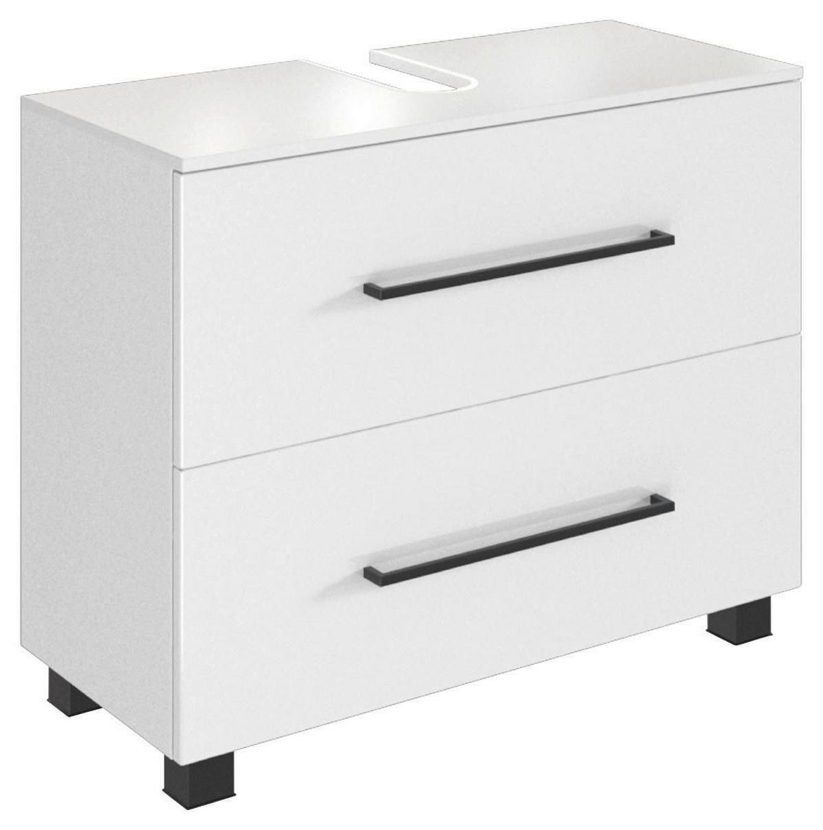 WASCHBECKENUNTERSCHRANK 70/54/35 cm  - Weiss/Schwarz, Konventionell, Holzwerkstoff/Kunststoff (70/54/35cm) - Held