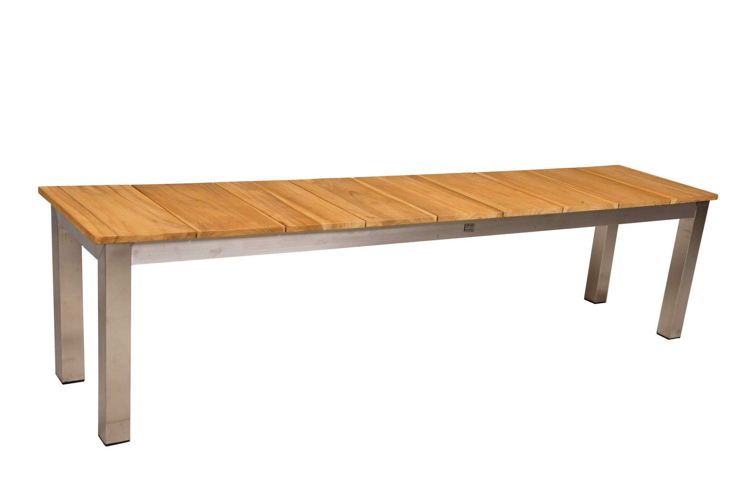 SITZBANK 180/38/45 cm Silberfarben, Teakfarben Teakholz Hartholz  - Silberfarben/Teakfarben, Basics, Holz/Metall (180/38/45cm) - Gardenson