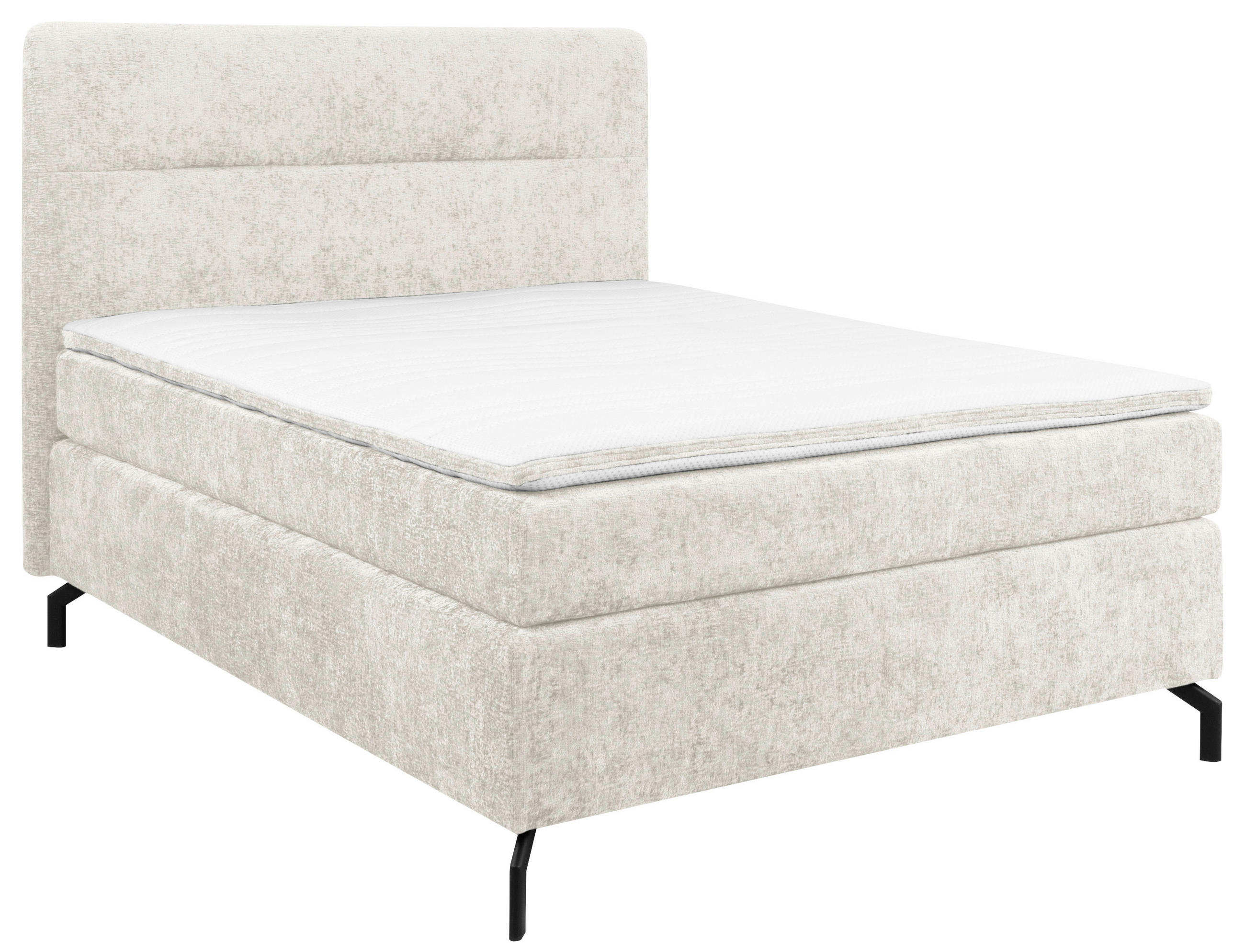 BOXSPRINGBETT 140/200 cm  in Greige  - Greige/Schwarz, Design, Textil/Metall (140/200cm) - Esposa
