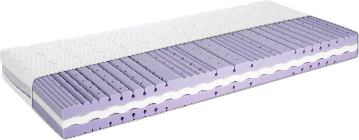 KALTSCHAUMMATRATZE Alpenruhe 90/200 cm Höhe ca. 19 cm  - Grauweiß, KONVENTIONELL, Textil (90/200cm) - Träumeland