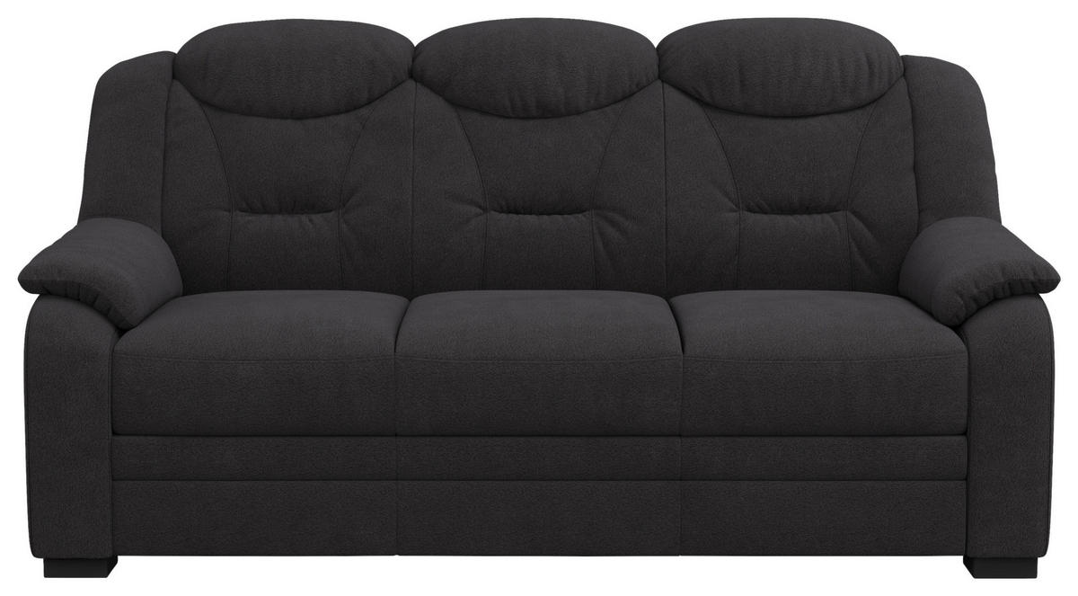 3-SITZER-SOFA Chenille Schwarz  - Schwarz, Basics, Kunststoff/Textil (189/99/99cm) - MID.YOU