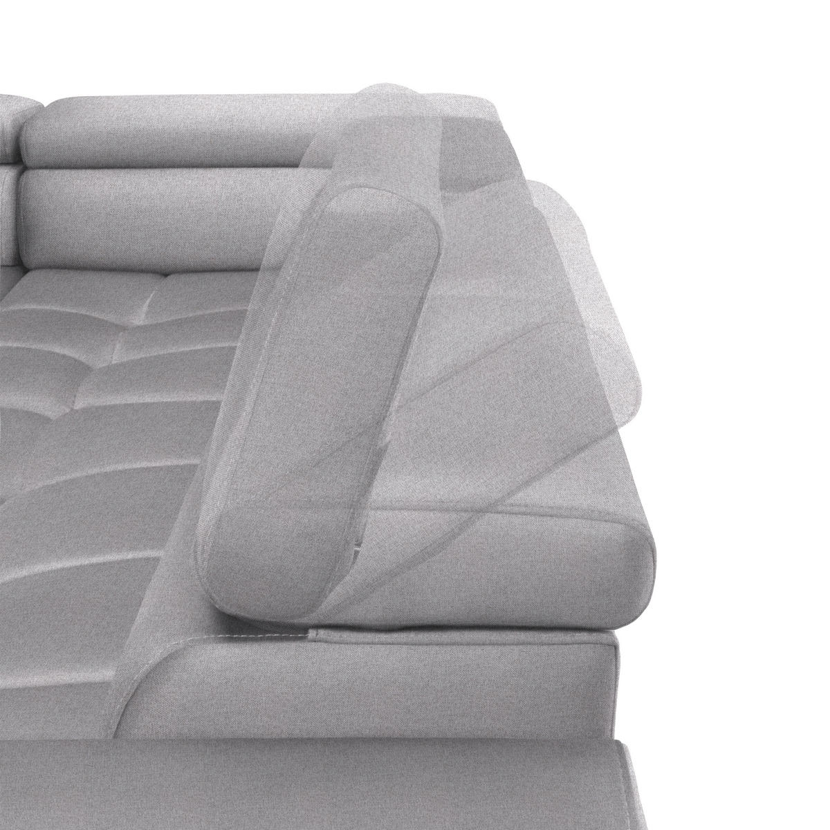 ECKSOFA in Webstoff Hellgrau  - Hellgrau/Schwarz, Design, Textil/Metall (216/300cm) - Welnova