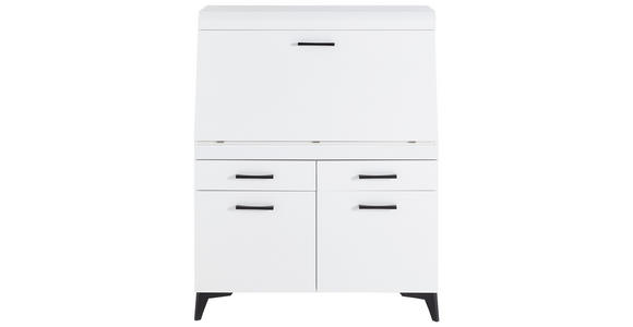 SEKRETÄR  Kabeldurchlass, Stauraum  - Schwarz/Weiß, Trend, Holzwerkstoff/Kunststoff (98/124/42cm) - Carryhome