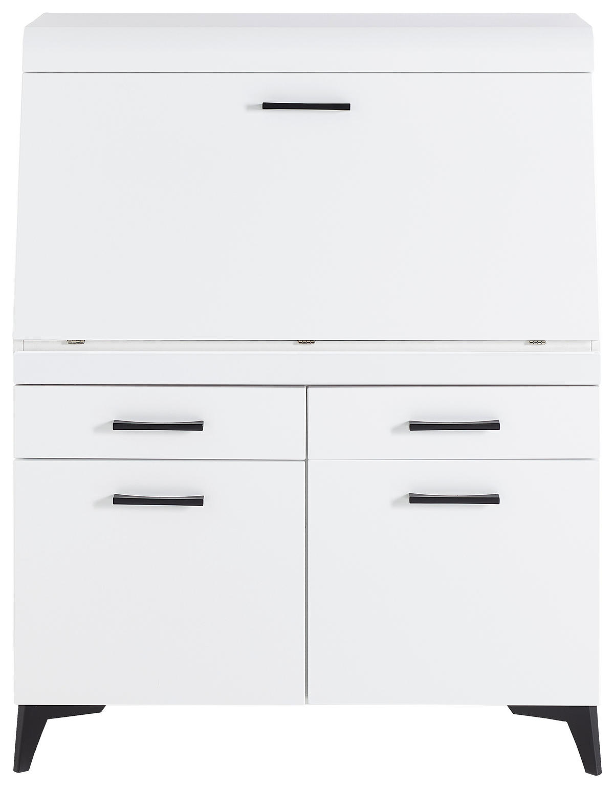 SEKRETÁŘ, 98/124/42 cm - bílá/černá, Trend, kompozitní dřevo/plast (98/124/42cm) - Carryhome