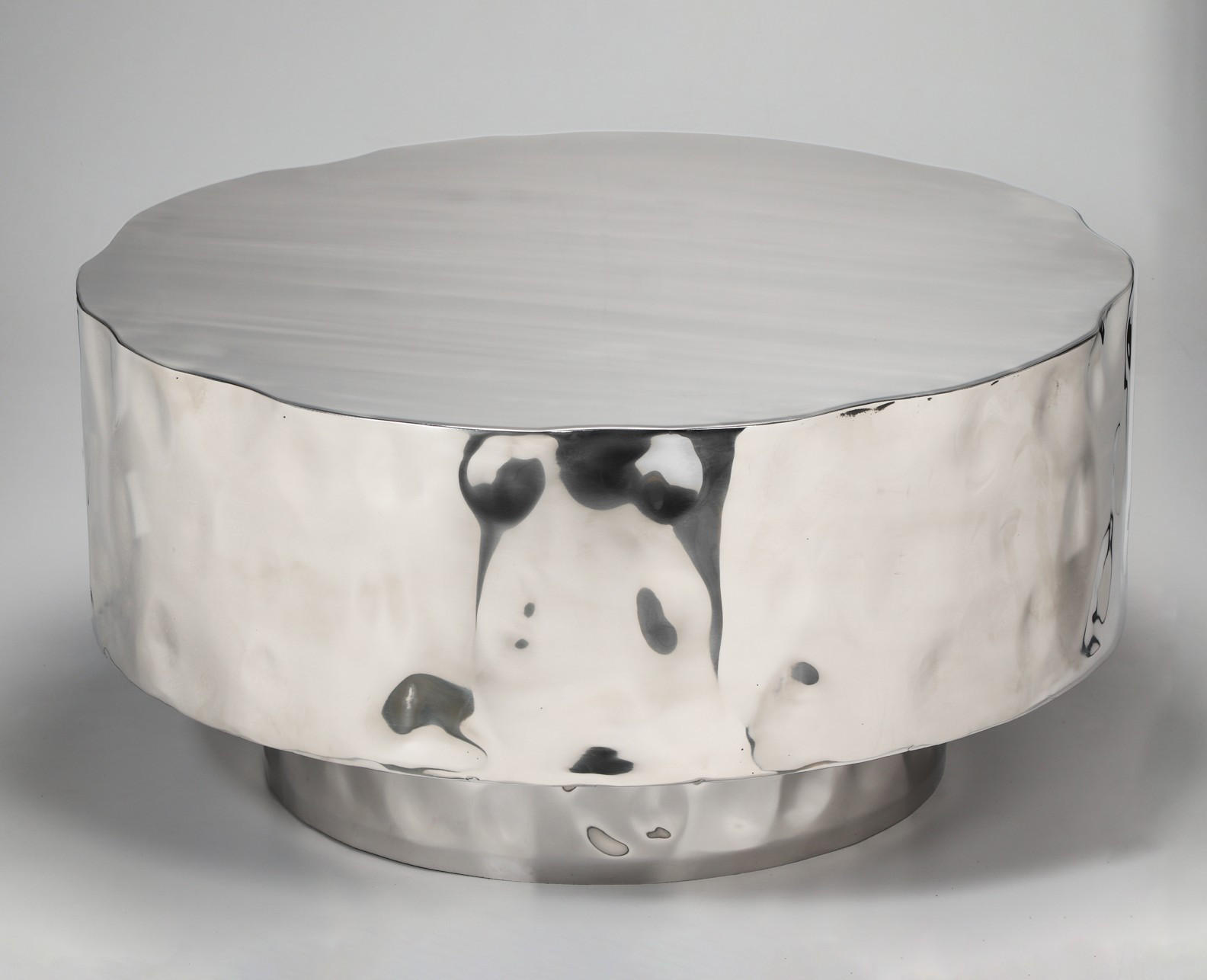 BEISTELLTISCH 76/76/37 cm Silberfarben rund  - Silberfarben, Basics, Metall (76/76/37cm) - MID.YOU