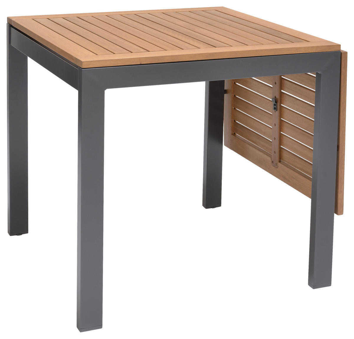 GARTENTISCH ausziehbar 75-126/70/75 cm Holz, Metall rechteckig  - Dunkelgrau/Naturfarben, Design, Holz/Metall (75-126/70/75cm) - Ambia Garden