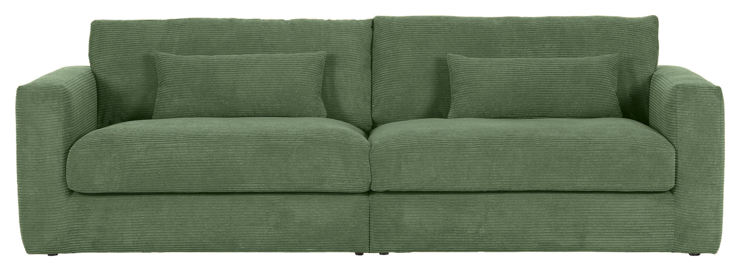 BIG SOFFA i manchester olivgrön  - olivgrön/svart, Klassisk, textil/plast (260/66/115cm) - MID.YOU