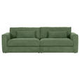 BIGSOFA Cord Olivgrün  - Schwarz/Olivgrün, KONVENTIONELL, Kunststoff/Textil (260/66/115cm) - Carryhome