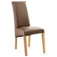 STUHL  Beinauswahl, Stoffauswahl Lederlook  - Buchefarben/Cappuccino, KONVENTIONELL, Holz/Textil (47/102/57cm) - Carryhome