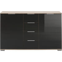 ANRICHTE  in 130/83/41 cm  - Eichefarben/Alufarben, Design, Glas/Holzwerkstoff (130/83/41cm) - Carryhome