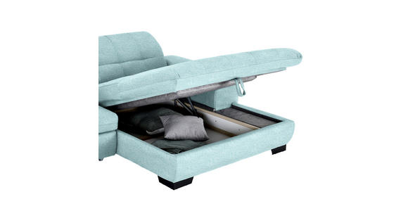 ECKSOFA  in Webstoff Türkis  265/180 cm  - Türkis/Schwarz, Design, Textil/Metall (265/180cm) - Carryhome