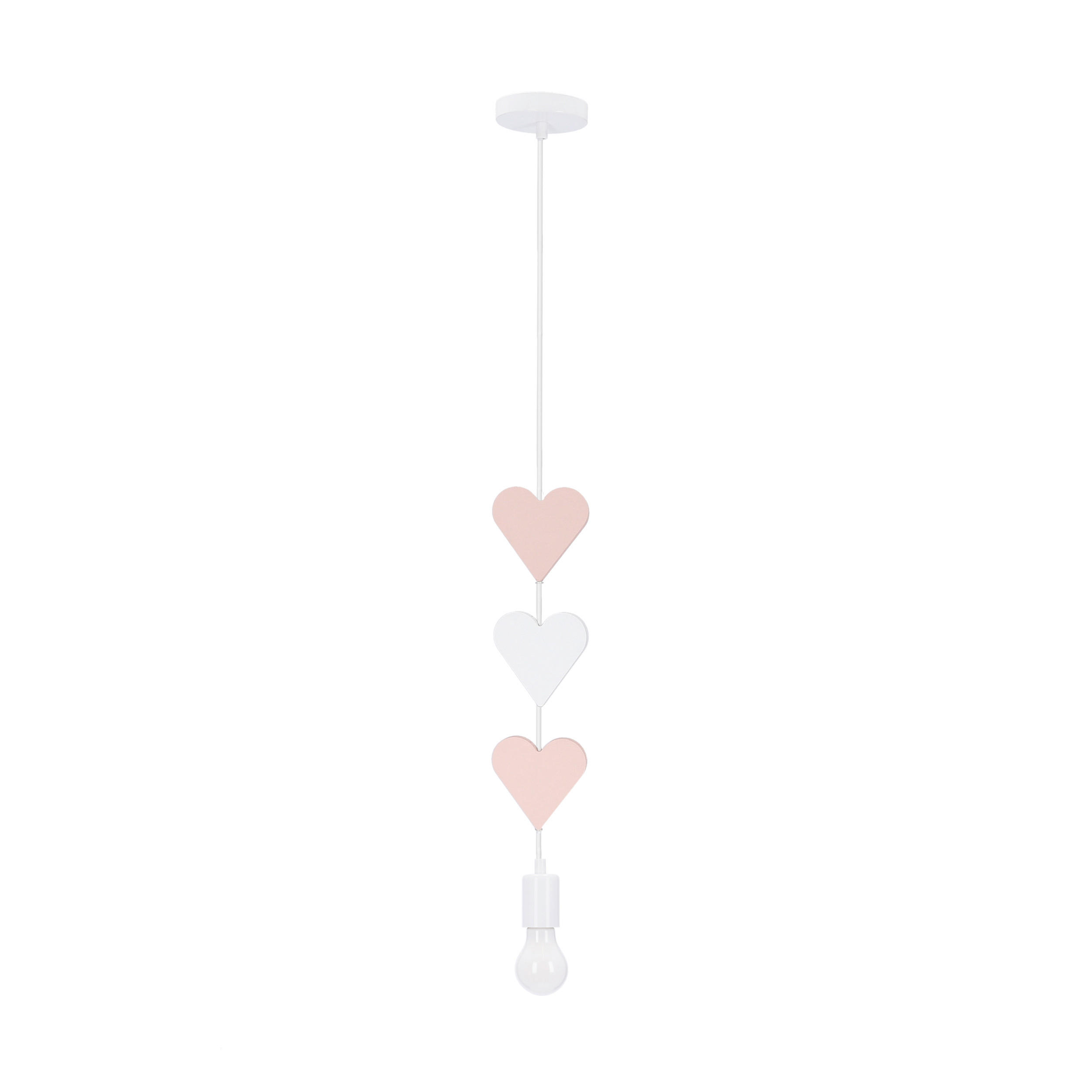 DJEČJA VISEĆA SVJETILJKA    11/10/90 cm    Single  - pink/bijela, Basics, drvni materijal/metal (11/10/90cm)