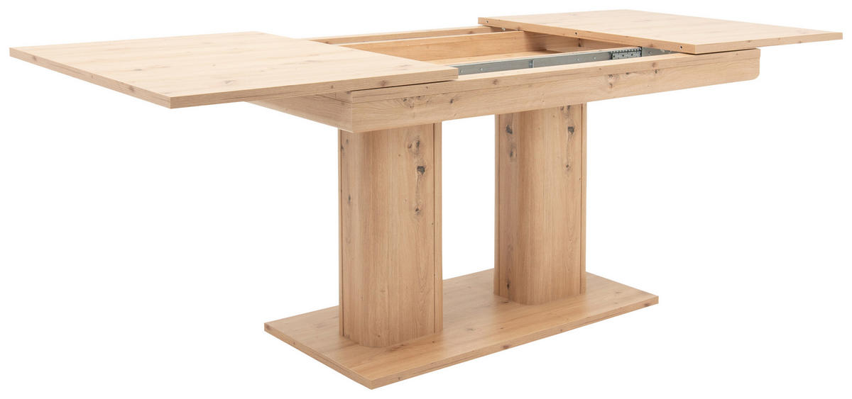 JEDILNA MIZA, hrast barve hrasta  - barve hrasta, Design, leseni material (140-220/80/90cm) - Xora