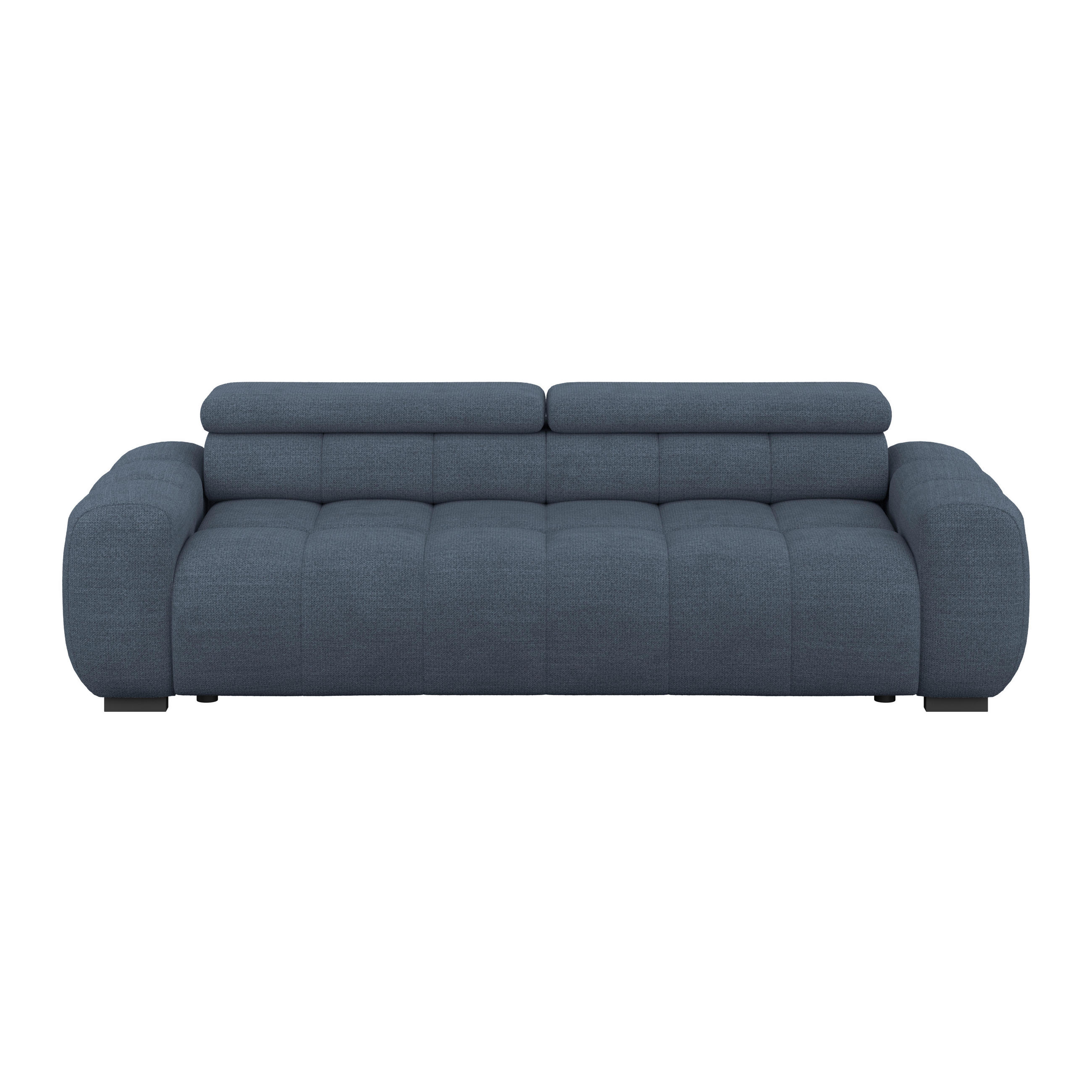 BIGSOFA inkl. mot. Funktion Webstoff Blau  - Blau/Schwarz, Design, Kunststoff/Textil (248/77-97/108cm) - Welnova
