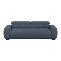 BIGSOFA inkl. mot. Funktion Webstoff Blau  - Blau/Schwarz, Design, Kunststoff/Textil (248/77-97/108cm) - Welnova