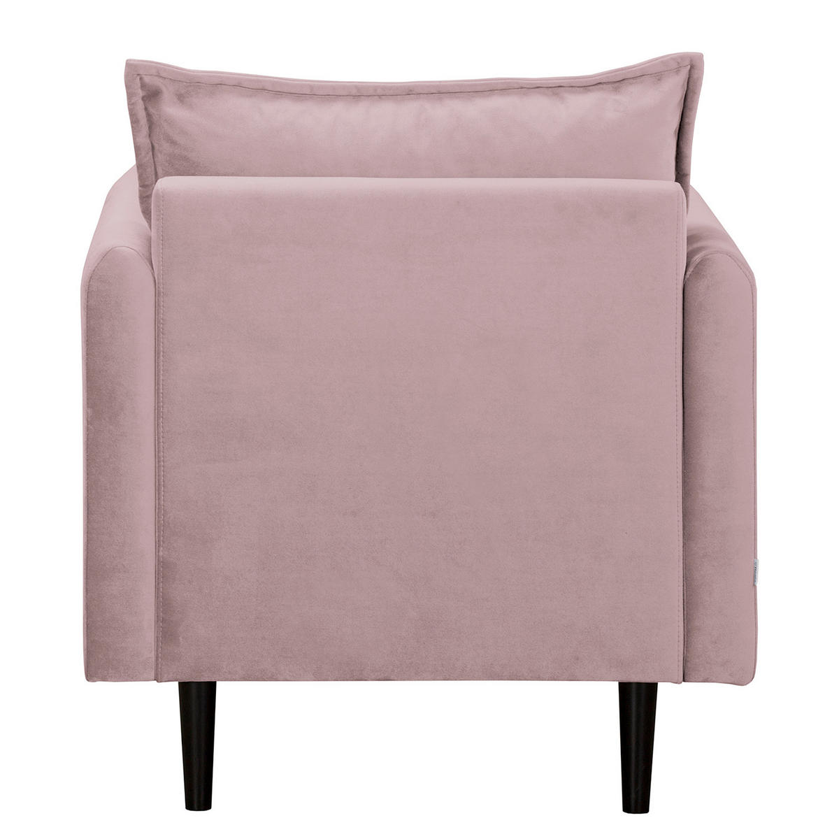 SESSEL in Samt Rosa  - Schwarz/Rosa, Design, Holz/Textil (74/86/100cm) - P & B