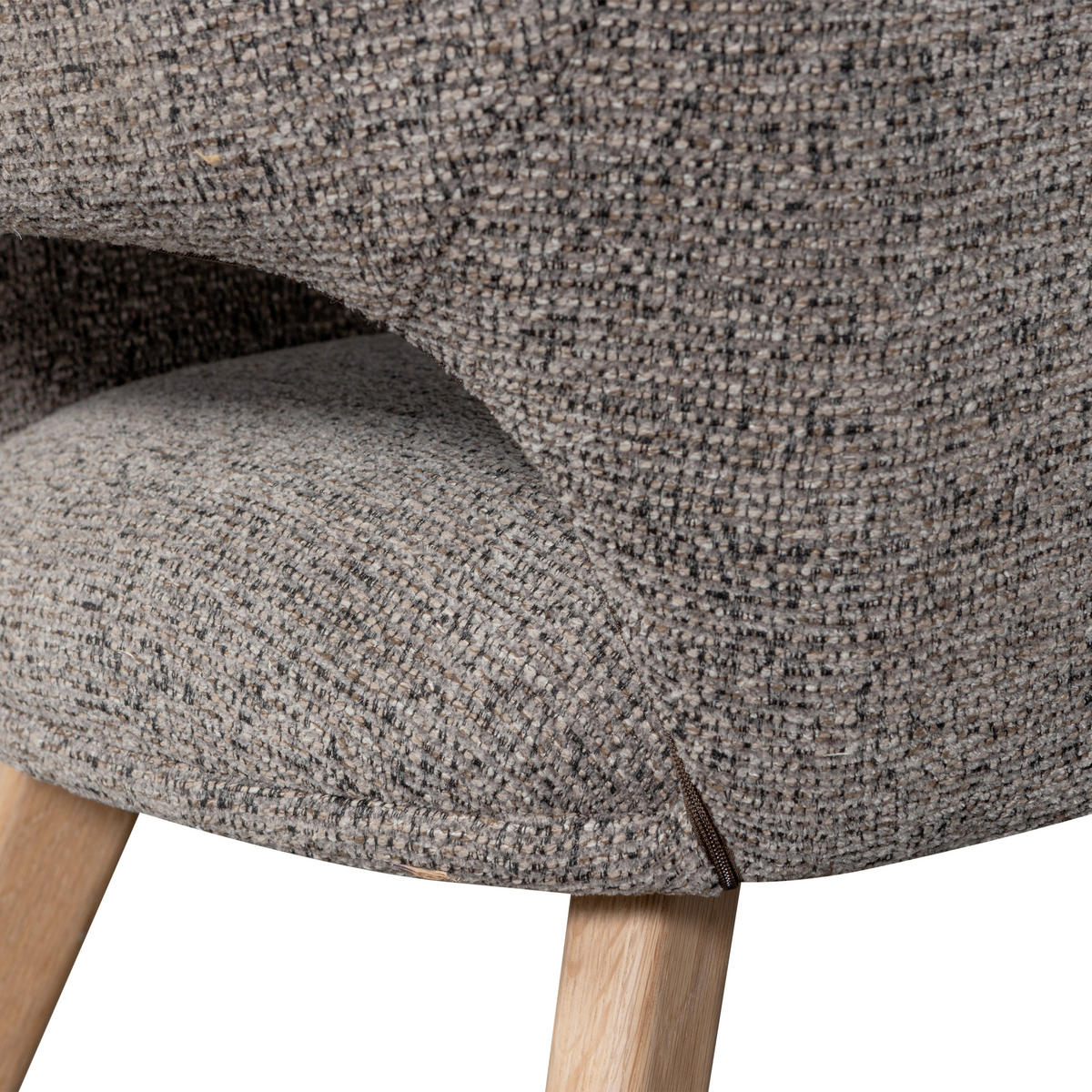 ARMLEHNSTUHL-SET 2 Stück  in Chenille, Webstoff  - Taupe/Naturfarben, MODERN, Holz/Textil (61/86/60cm) - Livetastic