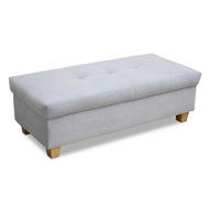 HOCKER Mikrofaser Pastellblau  - Pastellblau, KONVENTIONELL, Holz/Textil (131/42/61cm) - MID.YOU