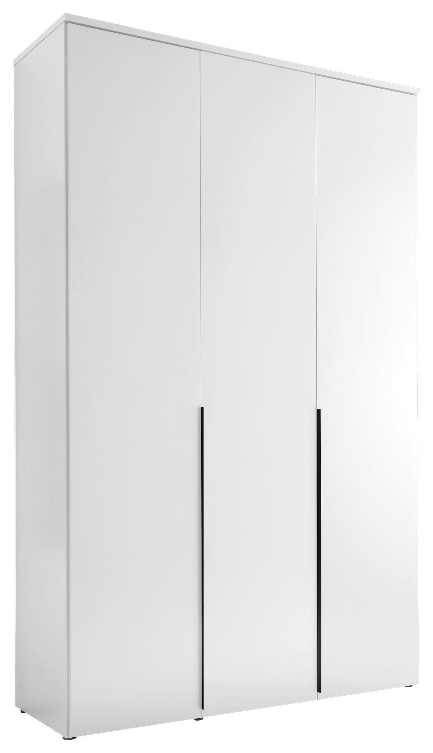 DREHTÜRENSCHRANK 135/225/52 cm 3-türig Weiß  - Schwarz/Weiß, MODERN, Holzwerkstoff/Kunststoff (135/225/52cm) - MID.YOU