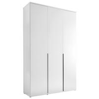 DREHTÜRENSCHRANK 135/225/52 cm 3-türig Weiß  - Schwarz/Weiß, MODERN, Holzwerkstoff/Kunststoff (135/225/52cm) - MID.YOU