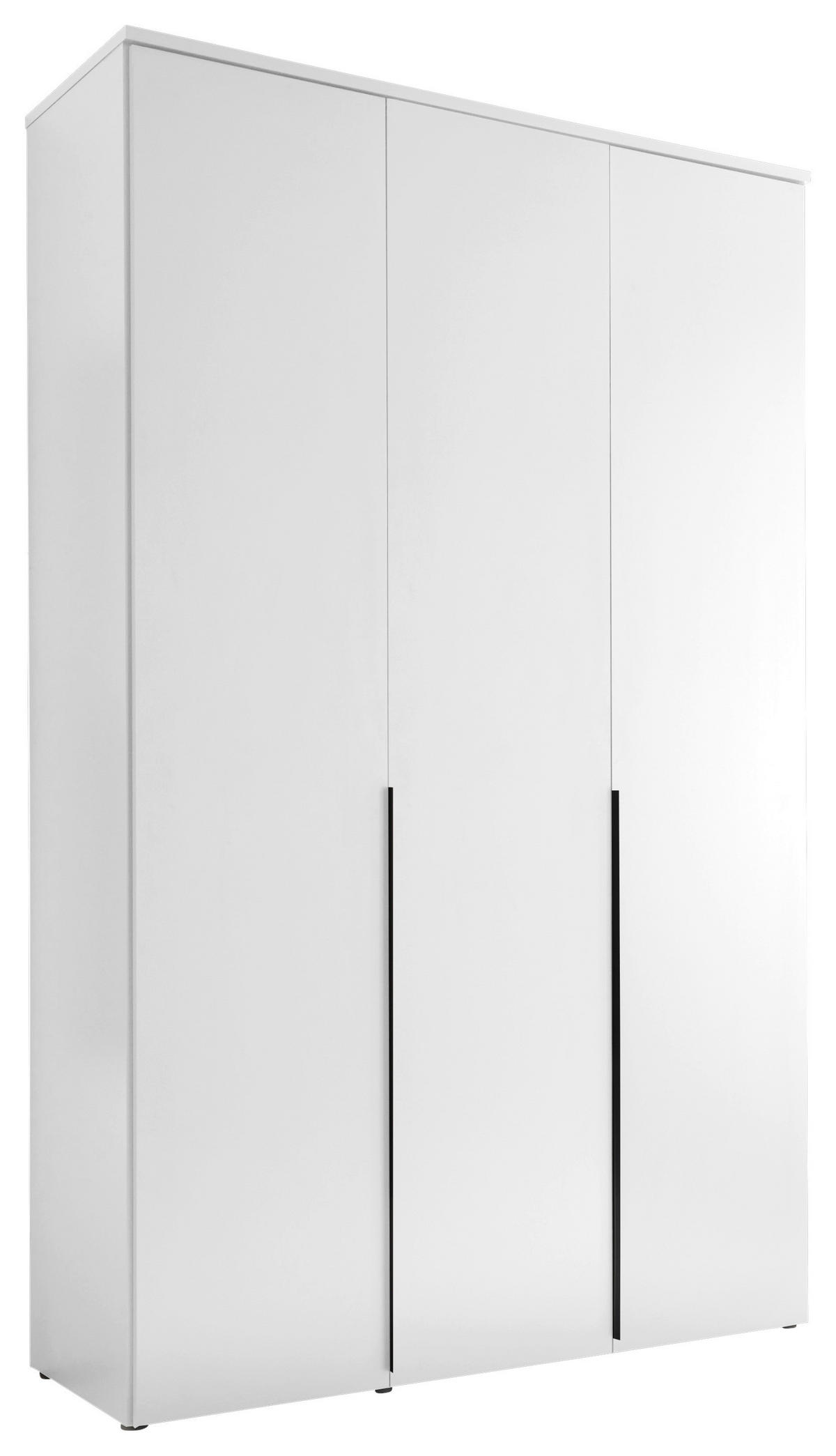 DREHTÜRENSCHRANK 135/225/52 cm 3-türig Weiß  - Schwarz/Weiß, MODERN, Holzwerkstoff/Kunststoff (135/225/52cm) - MID.YOU