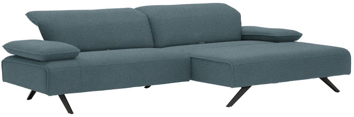 ECKSOFA in Flachgewebe Hellblau  - Anthrazit/Hellblau, Design, Textil/Metall (280/165cm) - Johann Jakob
