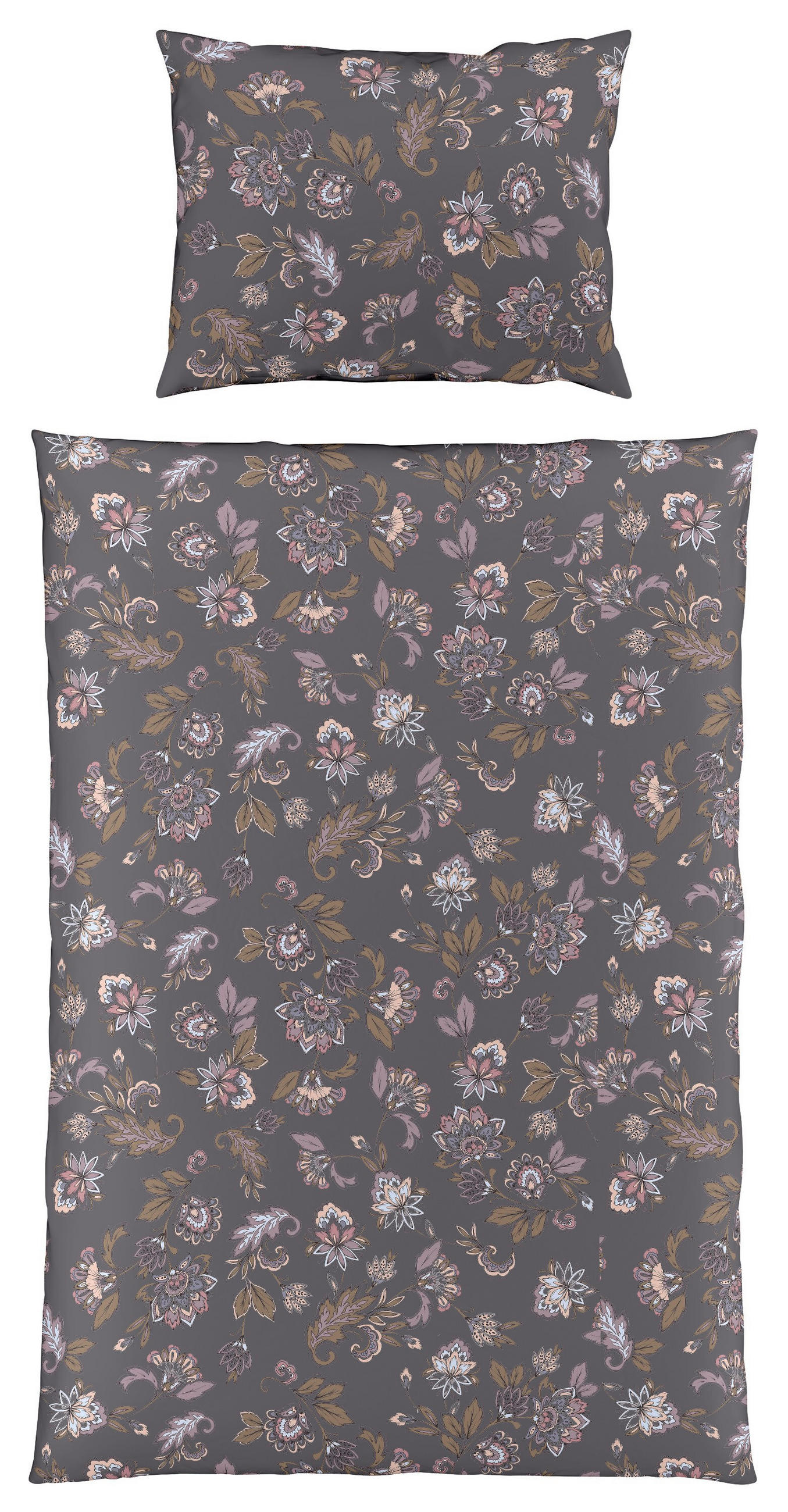 POVLEČENÍ, makosatén, šampaňská, světle růžová, lesní zelená, 140/200 cm  - světle růžová/šampaňská, Design, textil (140/200cm) - Fleuresse