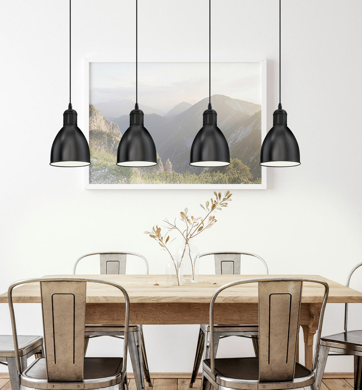 HÄNGELEUCHTE 97,5/15,5/110 cm  - Schwarz/Weiß, Basics, Metall (97,5/15,5/110cm) - Eglo