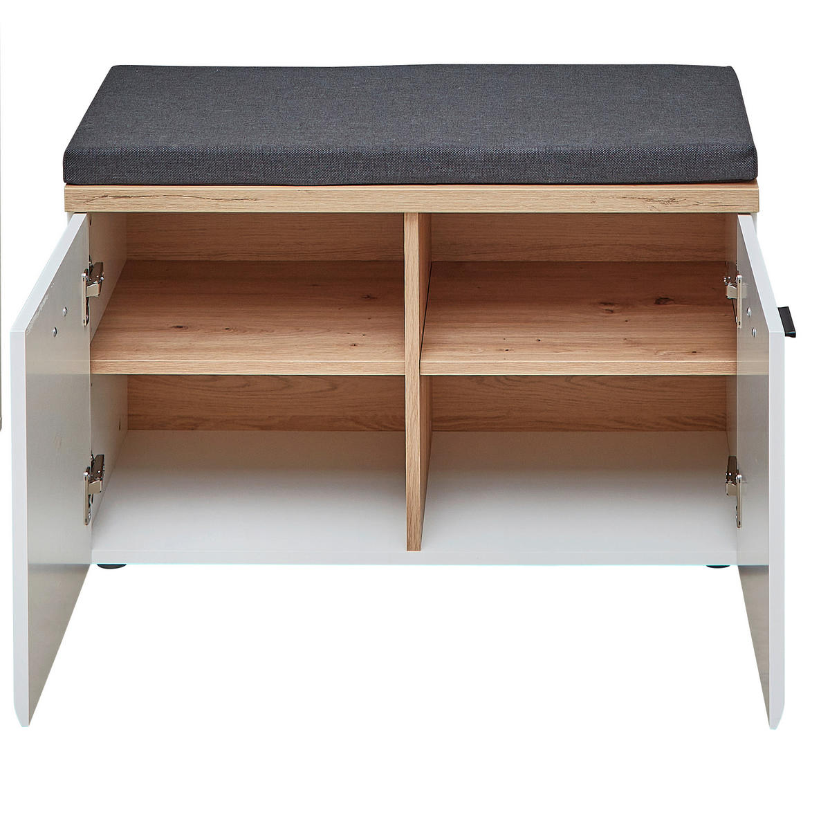 GARDEROBE 5-teilig  in 245/201/40 cm  - Weiss/Schwarz, Design, Glas/Holzwerkstoff (245/201/40cm) - Livetastic