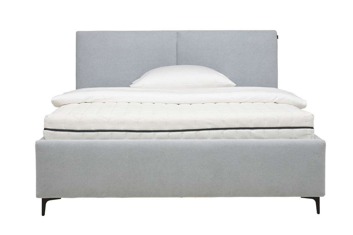 POLSTERBETT Lattenrost, Bettkasten Weißblau 180/200 cm  - Hellbraun/Schwarz, Design, Holz/Textil (180/200cm) - Lomoco