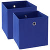 FALTBOX 2er Set - Blau/Silberfarben, Design, Karton/Textil (32/32/32cm) - Carryhome