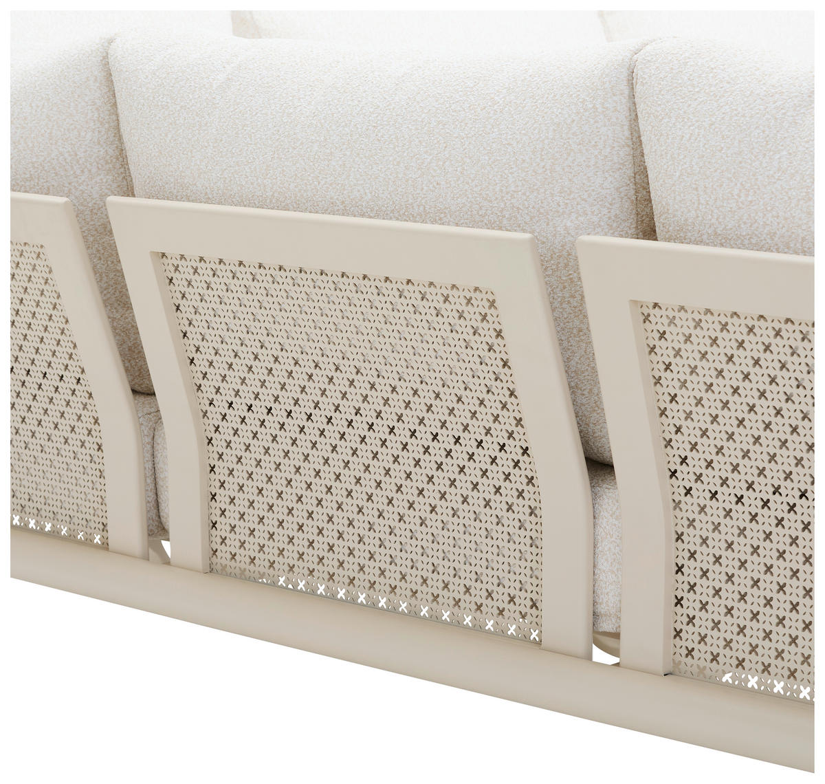 LOUNGEGARNITUR 198/248 cm Aluminium  - Beige/Weiß, Design, Textil/Stein (198/248cm) - Dieter Knoll