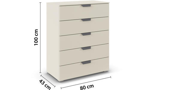 KOMMODE  in 80/100/43 cm  - Champagner/Dunkelgrau, Design, Holzwerkstoff/Metall (80/100/43cm) - Carryhome