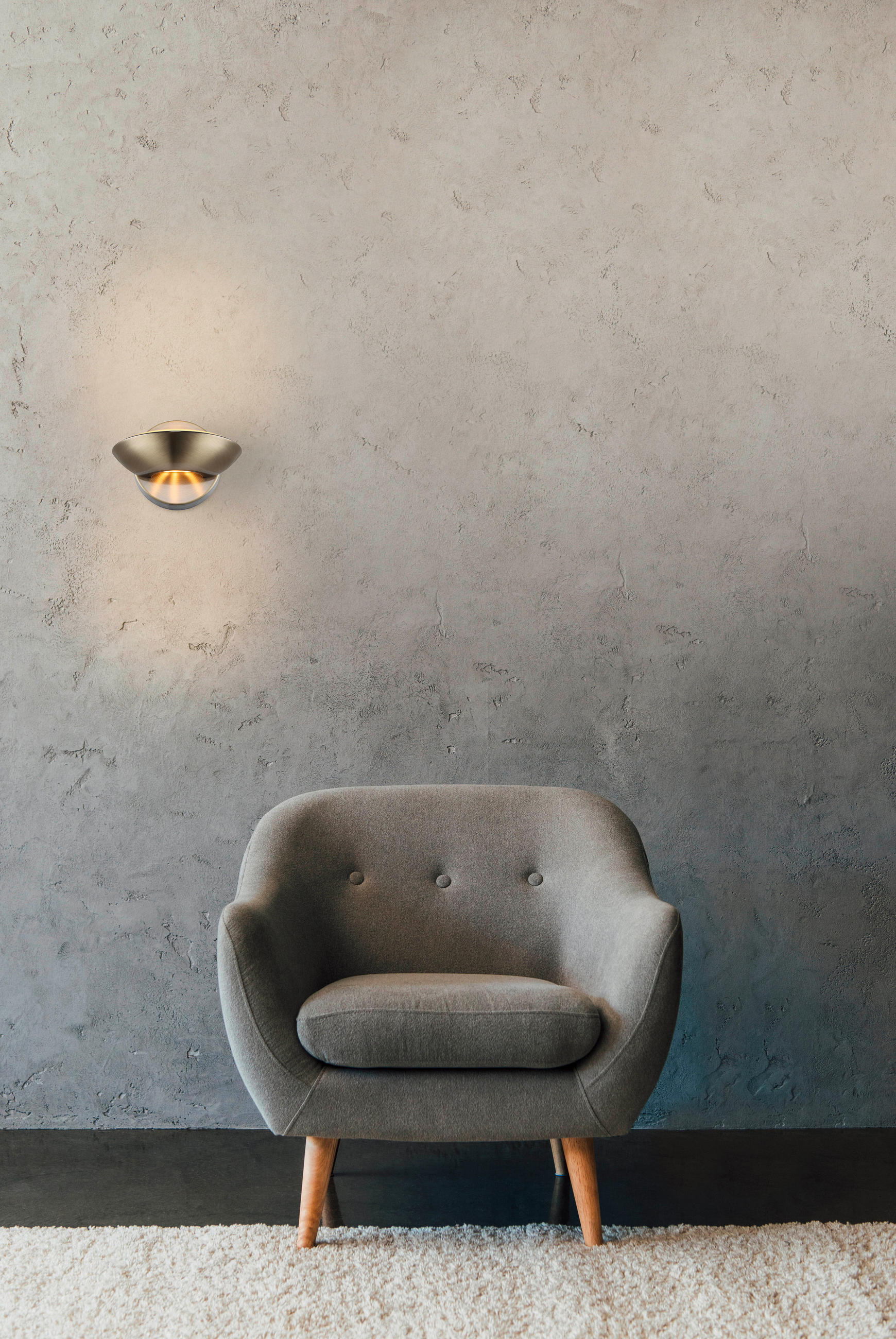 LED-WANDLEUCHTE 16,5/11 cm   - Messingfarben, Design, Glas/Metall (16,5/11cm) - Globo
