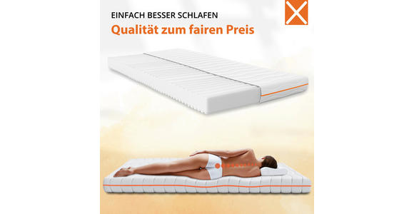 WENDEMATRATZE 80/200 cm Höhe ca. 14 cm - Weiß, Basics, Textil (80/200cm) - Xora