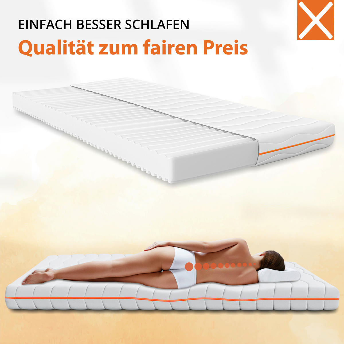 WENDEMATRATZE 180/200 cm Höhe ca. 14 cm 7 -Zonen - Weiß, Basics, Textil (180/200cm) - Xora