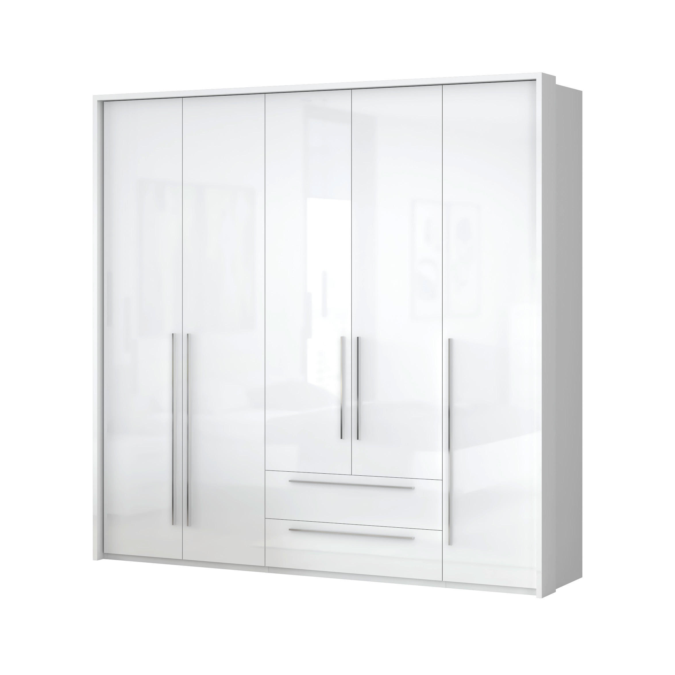 ORMAR SA KLASIČNIM VRATIMA bela, bela visoki sjaj  232/226/60 cm  - bela visoki sjaj/bela, Dizajnerski, pločasti materijal/plastika (232/226/60cm)