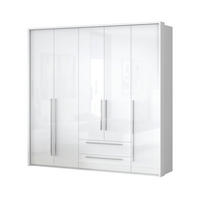 ORMAR SA KLASIČNIM VRATIMA bela, bela visoki sjaj  232/226/60 cm  - bela visoki sjaj/bela, Dizajnerski, pločasti materijal/plastika (232/226/60cm)