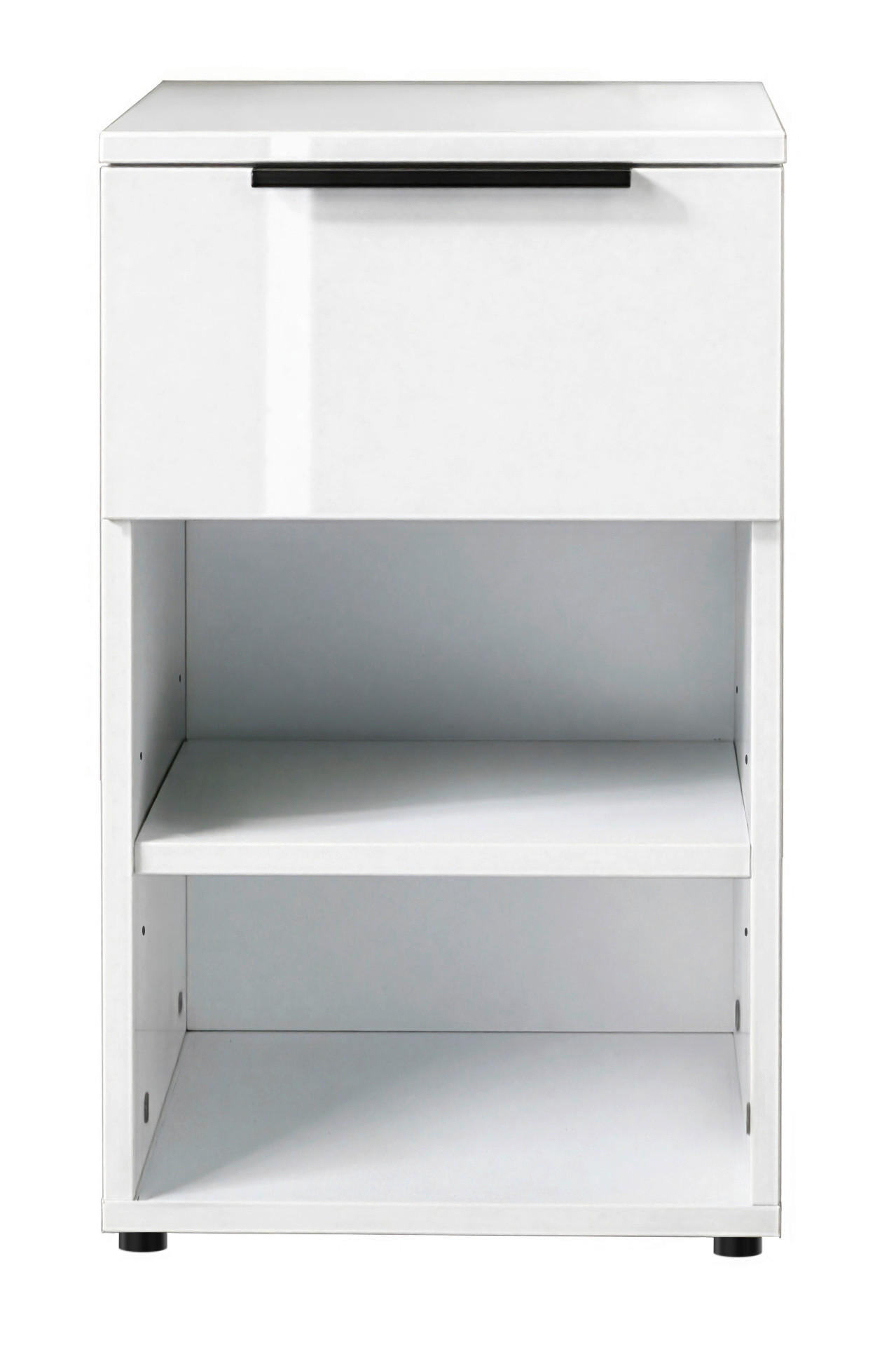 NOĆNI STOČIĆ bela visoki sjaj  - bela visoki sjaj/crna, Moderno, metal/pločasti materijal (30/56/35cm) - Ti'me
