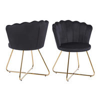 STUHL-SET 2 Stück  in Samt  - Goldfarben/Schwarz, MODERN, Textil/Metall (69,5/85/66cm) - Livetastic