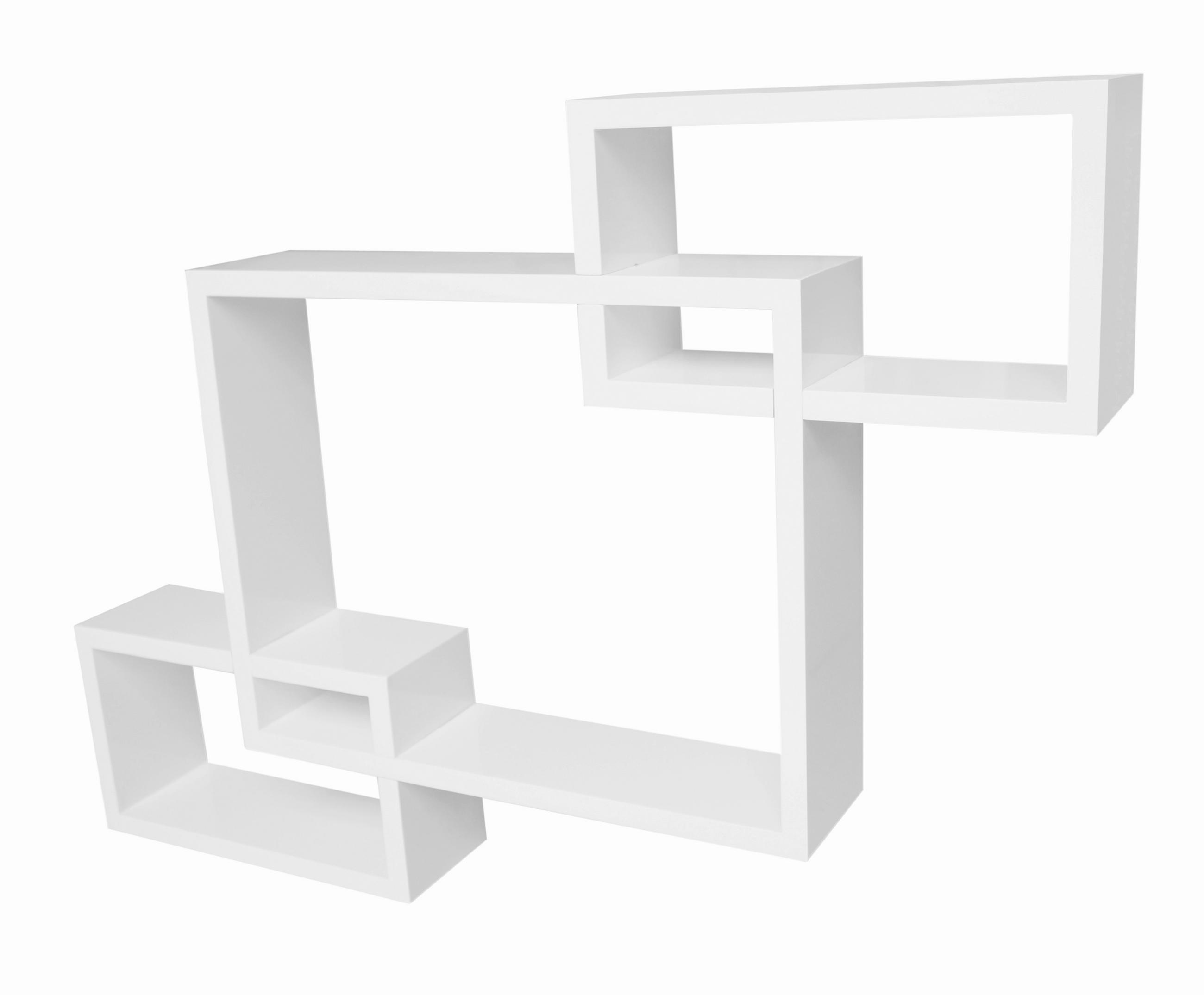 STENSKI REGAL 40/27/32/16/10 cm bela - bela, Design, leseni material (40/27/32/16/10cm) - Boxxx