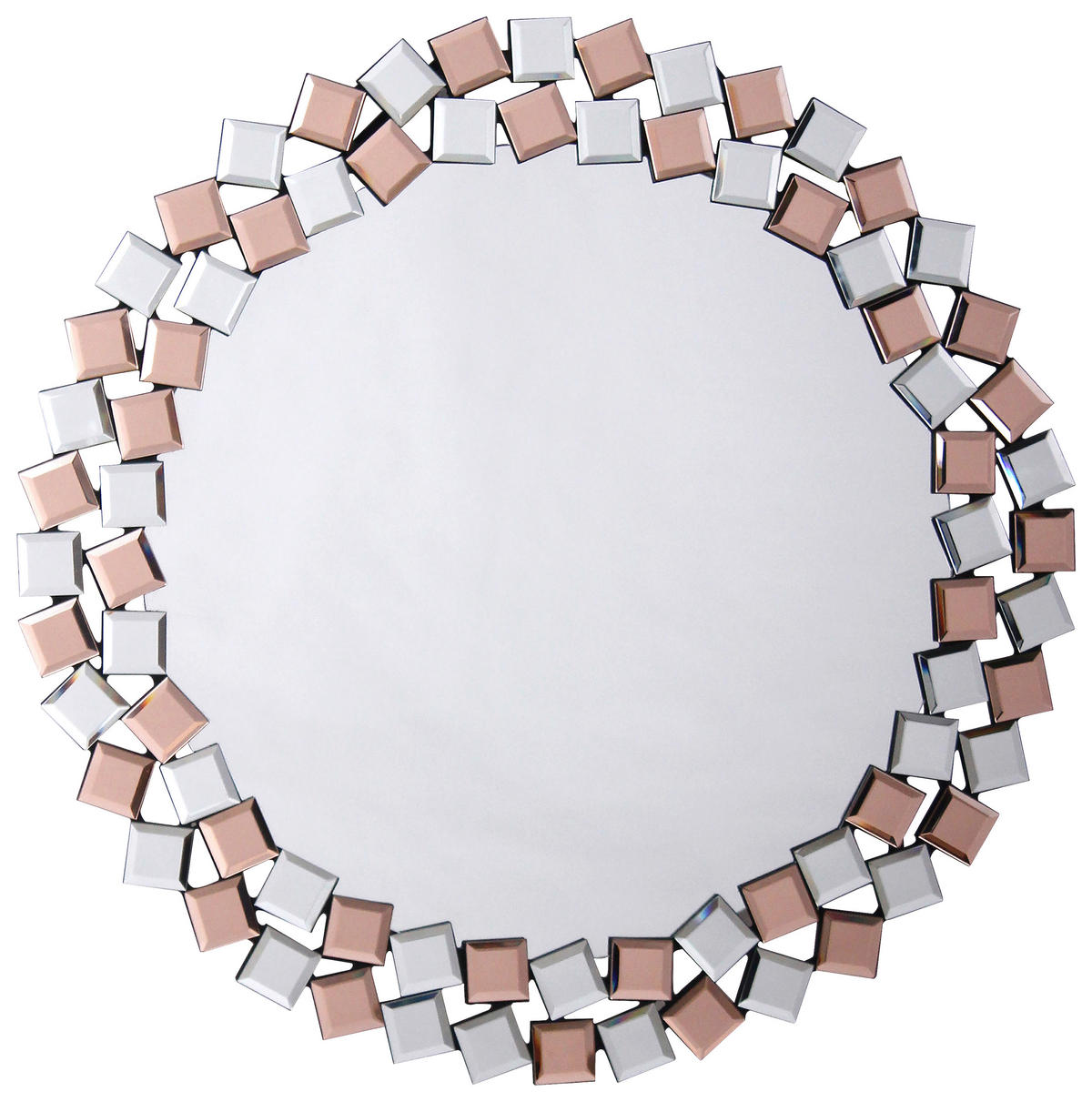 WANDSPIEGEL  - Silberfarben/Roségold, Basics, Glas/Holzwerkstoff (80/80/1,6cm) - Kayoom