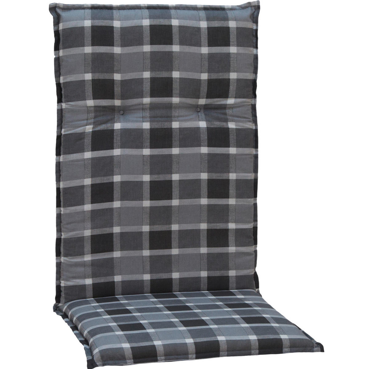SESSELAUFLAGE in Grau Karo  - Grau, Basics, Textil (118/50/6cm) - Gardenson