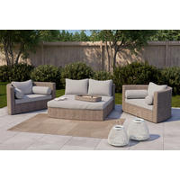 LOUNGEGARNITUR Eisen  - Braun/Grau, KONVENTIONELL, Kunststoff/Textil - Ambia Garden