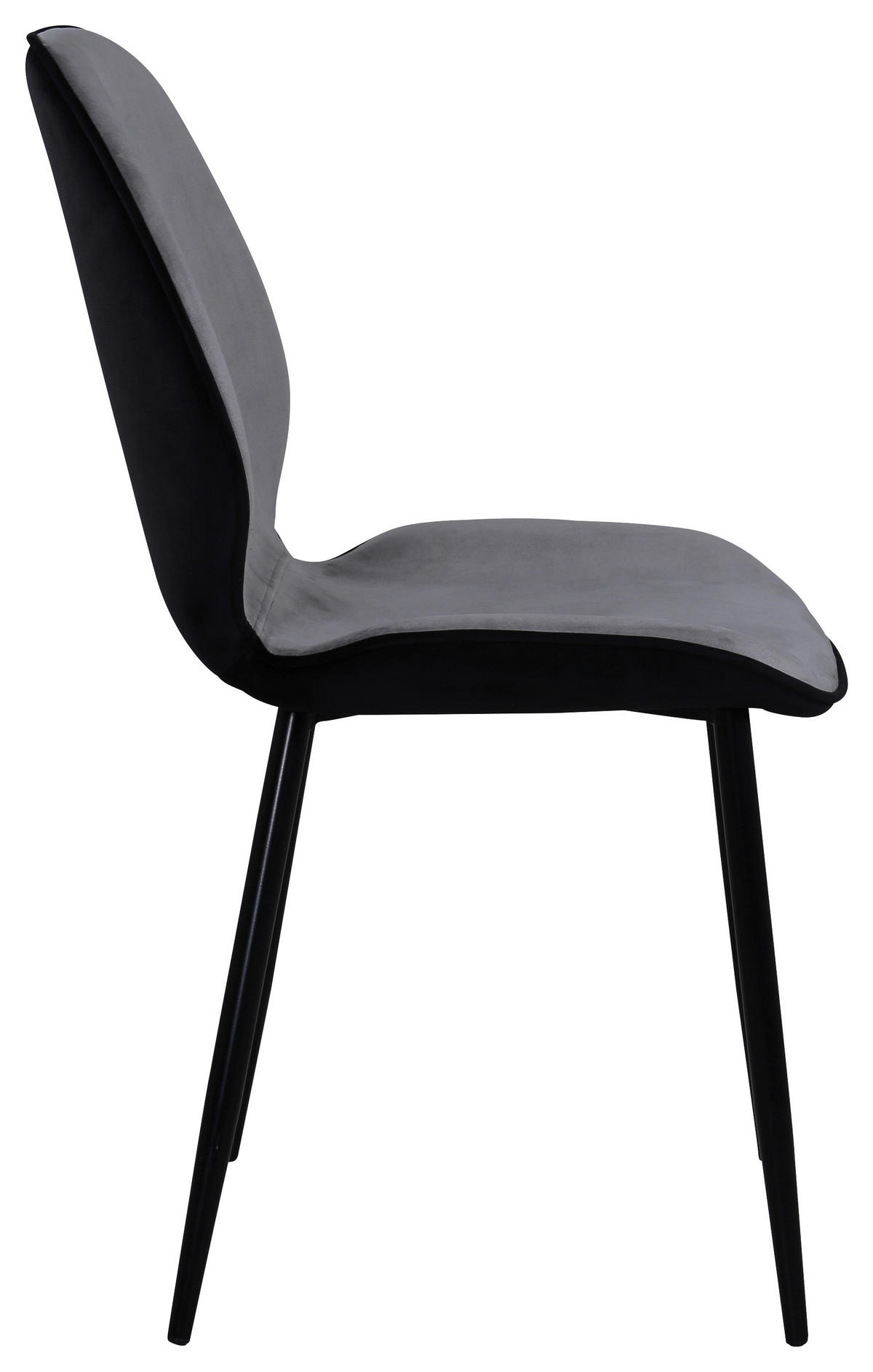 STOLSET 2 styck stål sammet  - ljusgrå/svart, Design, metall/textil (47/89/57cm) - Livetastic