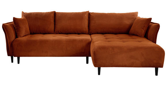 ECKSOFA Rostfarben Chenille - Rostfarben/Schwarz, KONVENTIONELL, Holz/Textil (290/160cm) - Carryhome