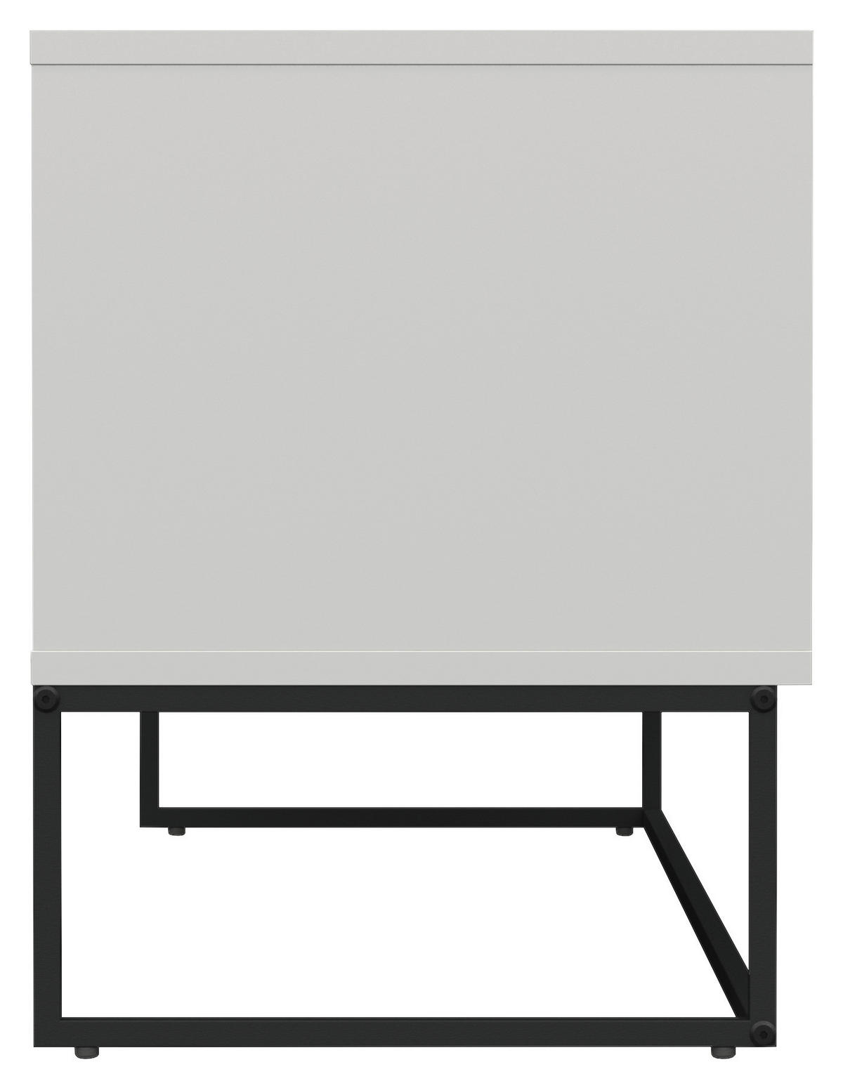LOWBOARD Lipp  in 118/57/43 cm  - Schwarz/Weiß, Design, Holzwerkstoff/Metall (118/57/43cm)