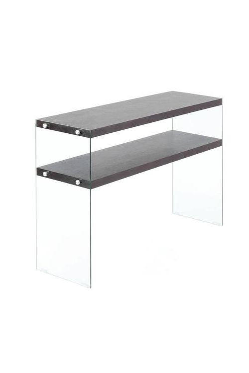 BEISTELLTISCH 32/110/75 cm Dunkelbraun rechteckig  - Klar/Dunkelbraun, Basics, Glas/Holzwerkstoff (32/110/75cm) - Kayoom